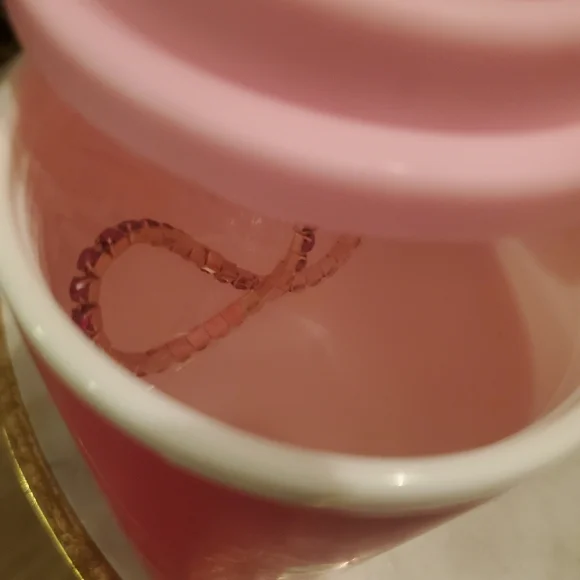 Coffee Tumbler + Bracelet Scream & Sugar 18 oz Slipon Pink Stone Goldtone Metal - Picture 5 of 7